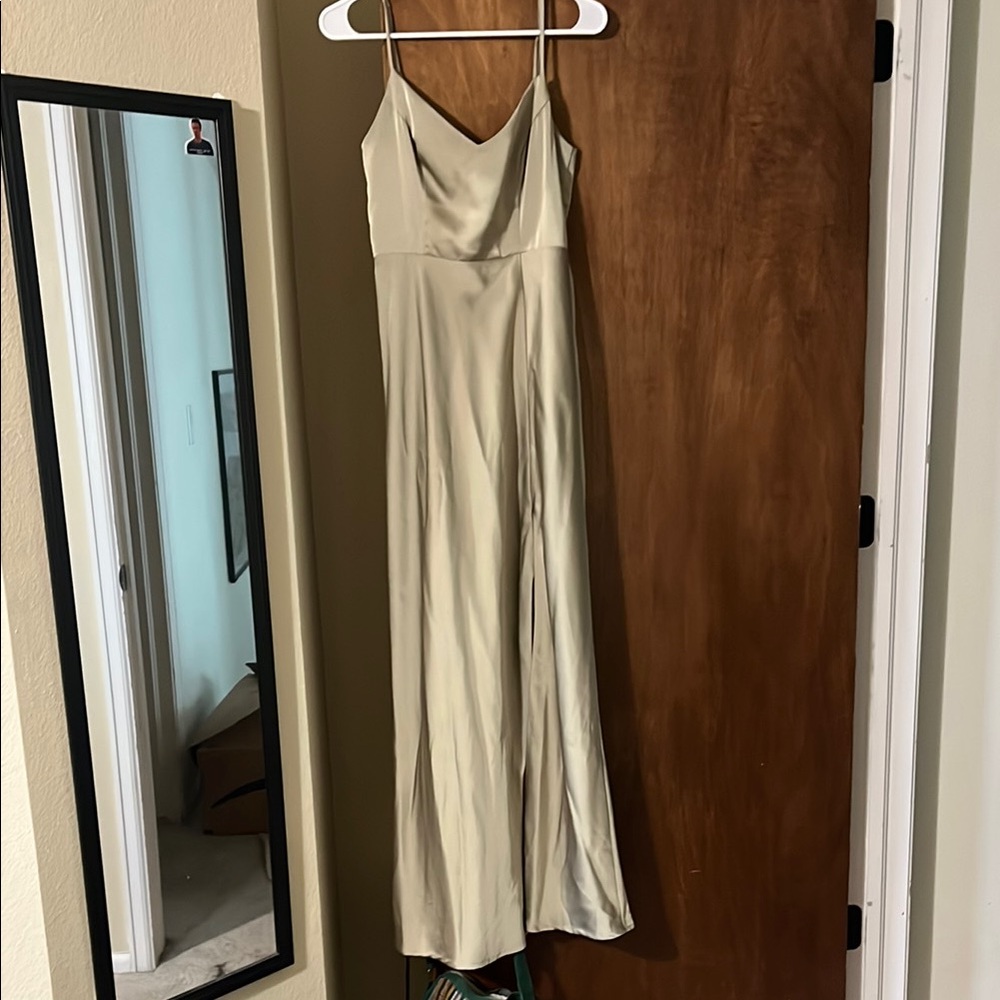 Elegant Cream Satin Dress